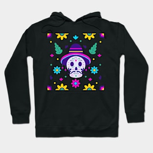 gothic halloween dia de los muertos floral skull Hoodie